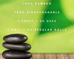 Ecozoi - Eco-friendly, 4-pack reusable 100% Organic bamboo kitchen paper rolls, rolled & stacked, tree-free, 11” x 11” size