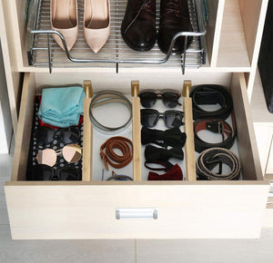 Ecozoi - eco-friendly, 100% Organic Bamboo, Set of 6 expandable drawer dividers, Spring-Loaded Expansion, water-resistant