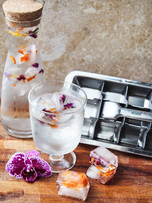 Ecozoi - Eco-friendly, Stainless Steel Ice Cube Tray with easy-release handle, Plastic & BPA Free, Dishwasher Safe, 18 cubes