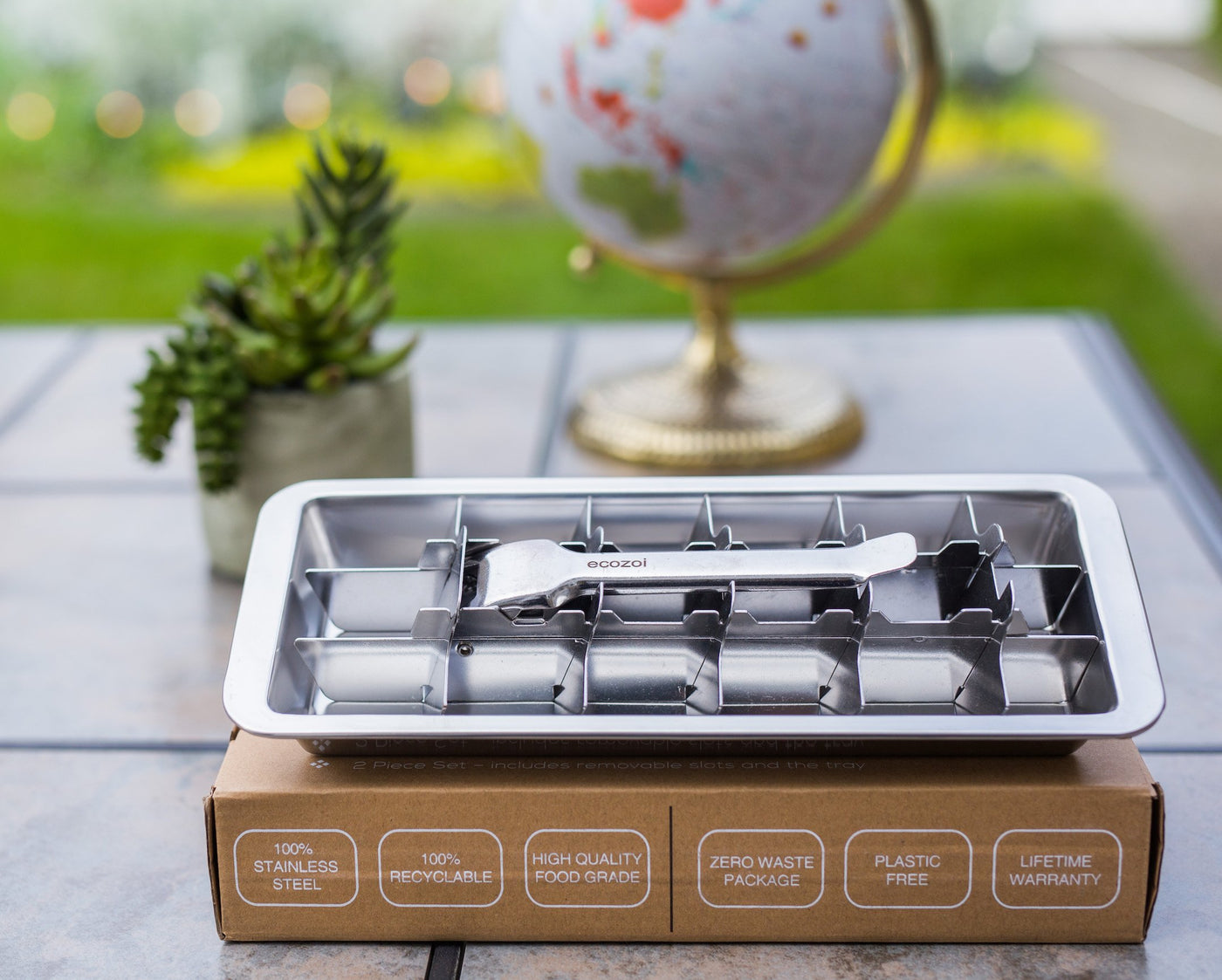 Vintage-Style Stainless Steel Ice Cube Tray