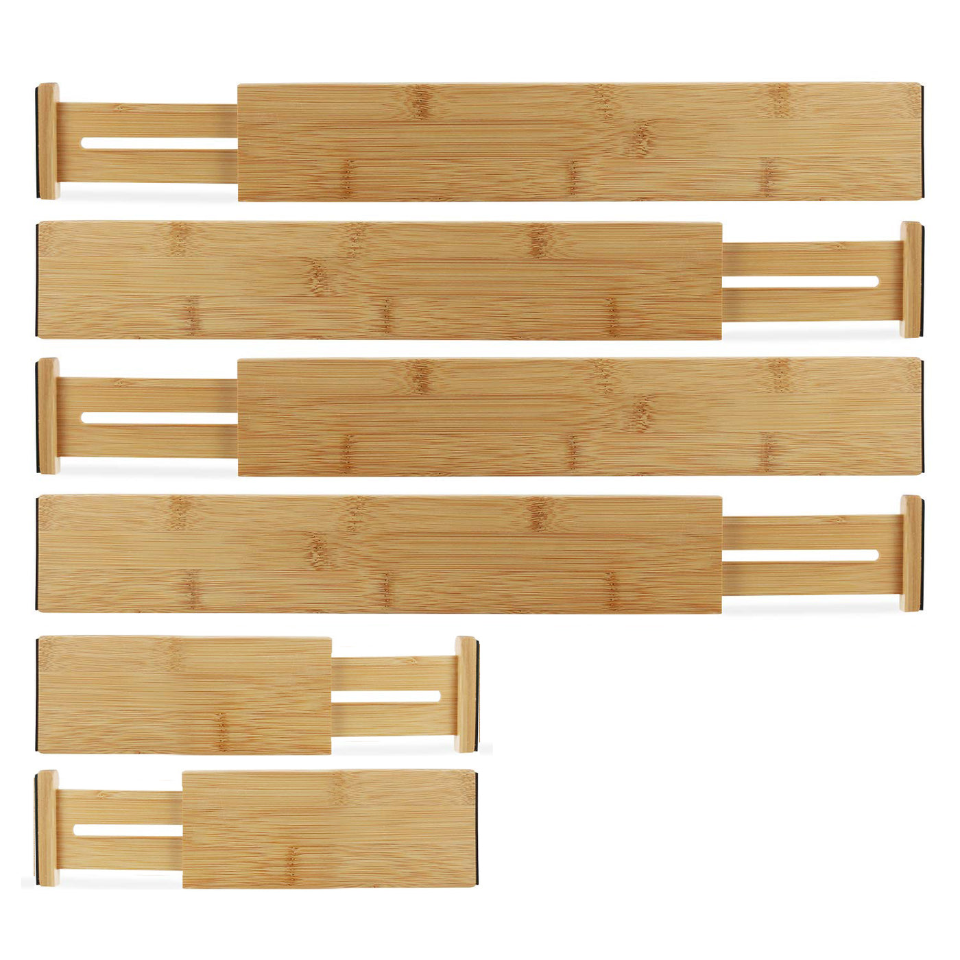 Bamboo Drawer Organizer Dividers, Adjustable, Set of 6 freeshipping - ecozoi