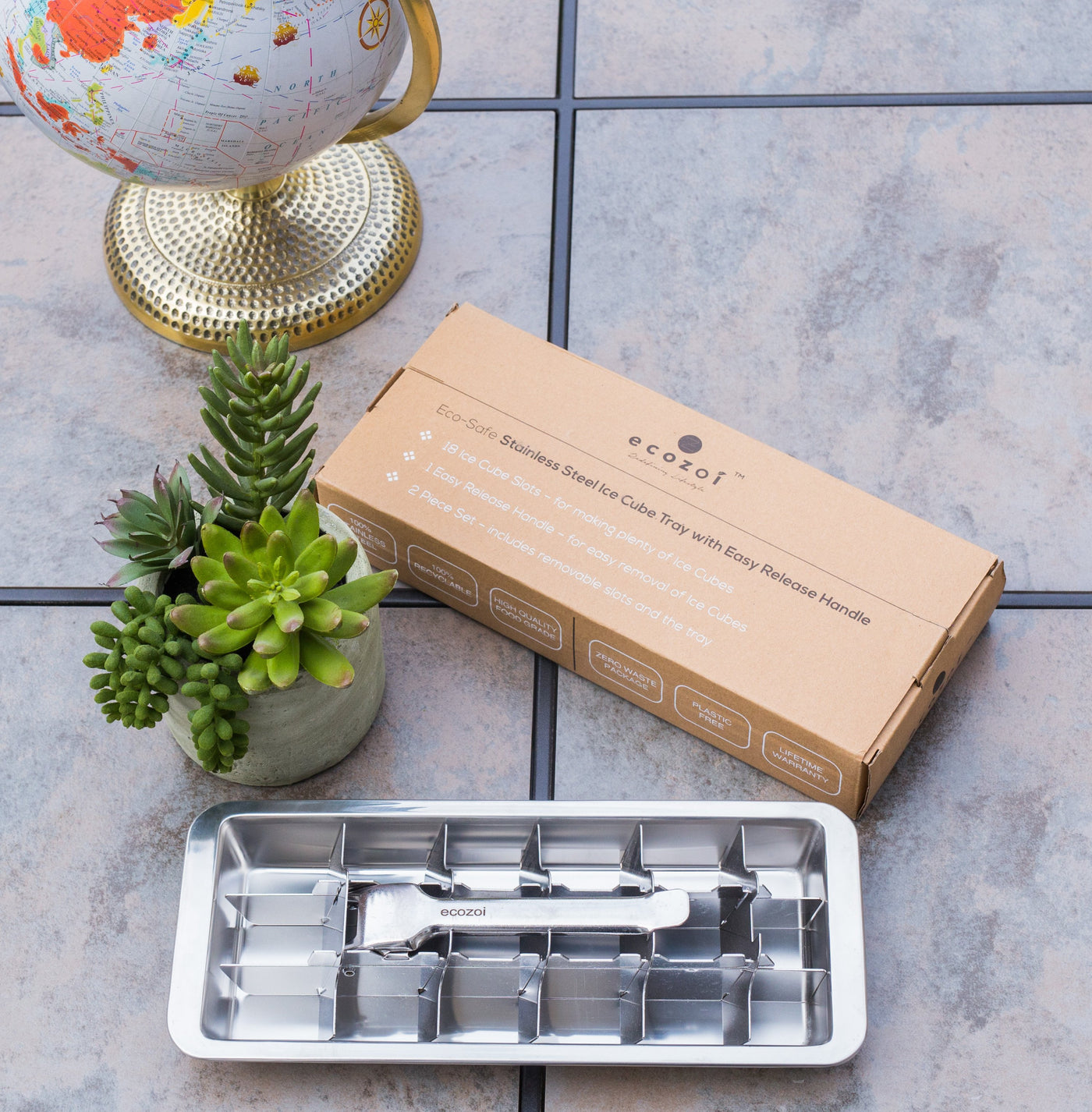 Metal Ice Cube Tray Made with Stainless Steel