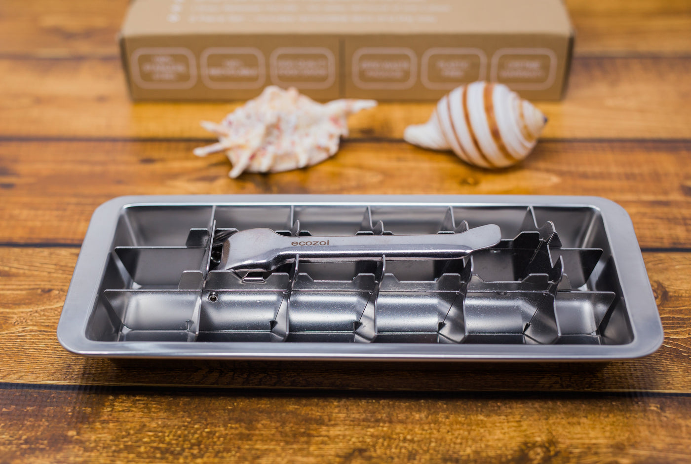 Ecozoi Stainless Steel Ice Cube Tray with Easy Release Handle [BPA free, plastic free, metal ice tray] freeshipping - ecozoi
