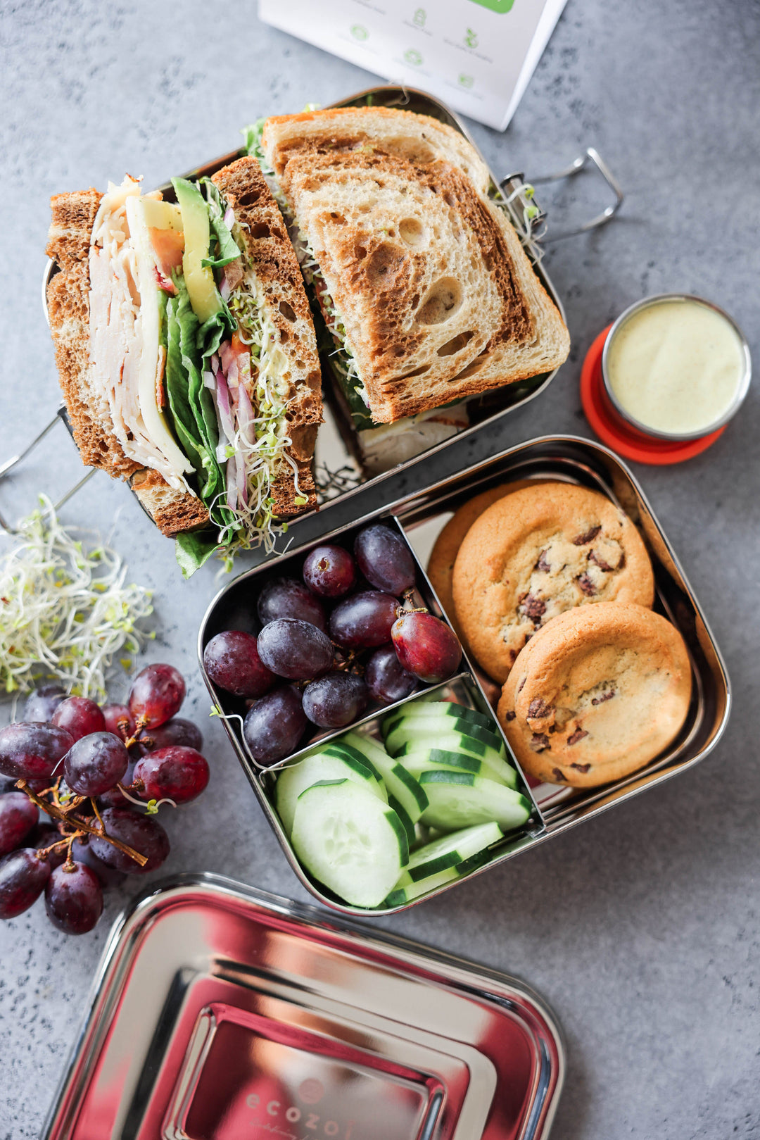 Ecozoi 2-Tier Stainless Steel Bento Lunch Box | Leak-Proof