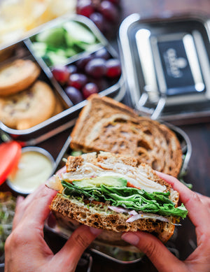 Ecozoi - Eco-friendly, stackable, Stainless steel 2-tier leak-proof lunch box, 3 compartments, 60 oz