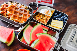 Ecozoi - Eco-friendly, stackable, Stainless steel 3-tier leak-proof lunch box, 3 compartments, 75 oz (2200 ml) capacity