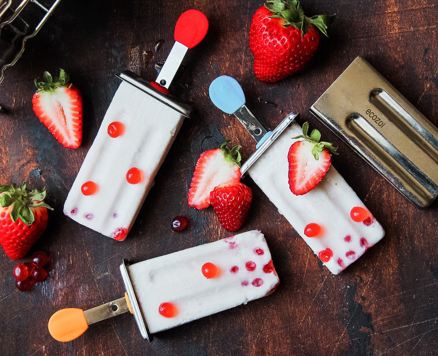 ecozoi Stainless Steel Popsicle Molds with Stainless Steel Sticks