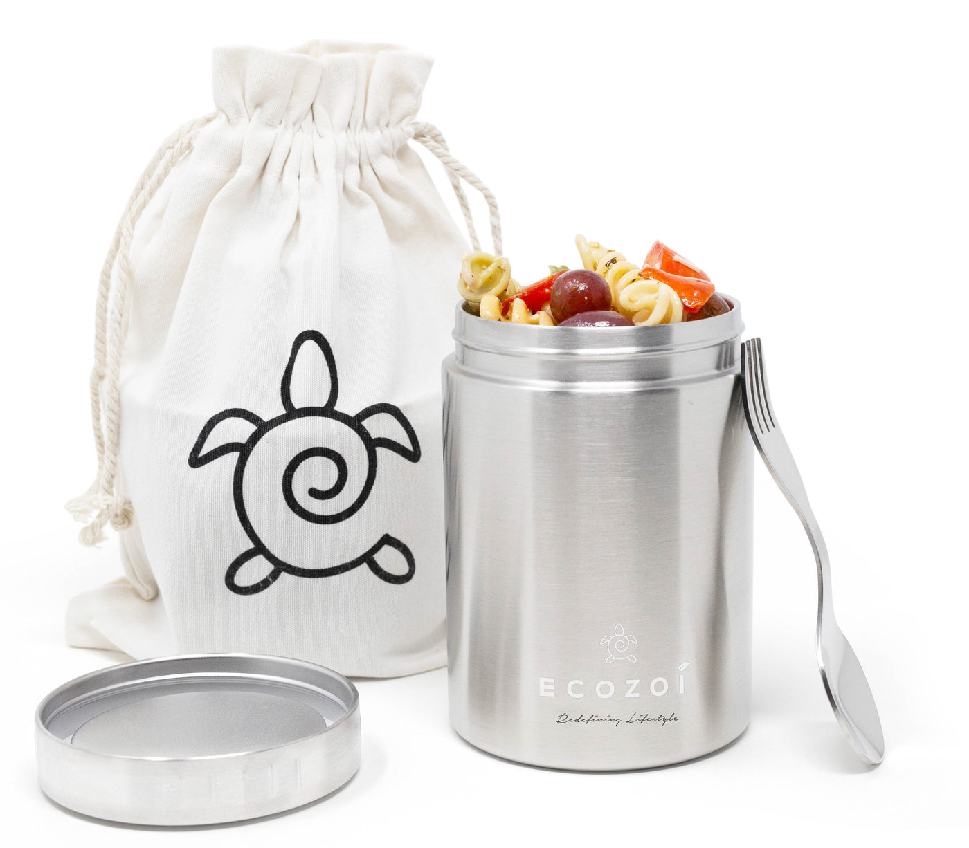 ecozoi Vacuum Insulated Stainless Steel Food Jar - 17 oz with Spork & Lunch Bag