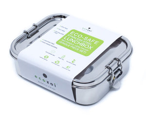 Ecozoi - Stainless steel 1-tier leak-proof bento lunch box, 24 oz, eco-friendly, reusable food container, silicone seal, stackable