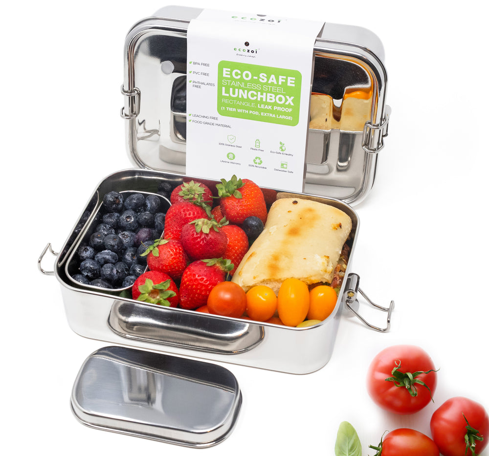 Shop 50 oz Leakproof Stainless Steel 3-Compartment Bento – Ecozoi