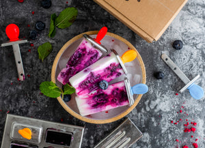 Ecozoi - Eco-friendly, 6 Mini Square Stainless Steel Popsicle Molds, 6 Reusable Stainless Steel Sticks, 6 Silicone Gaskets