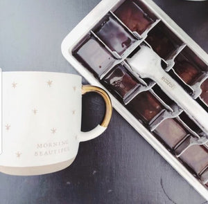 Ecozoi - Eco-friendly, 4 Stainless Steel Ice Cube Trays, easy-release handle & rack, 72 cubes, BPA-free, Dishwasher Safe