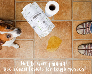 Ecozoi - Eco-friendly, 4 packs reusable bamboo kitchen paper towel rolls, tree-free & washable, 11” x 11” size