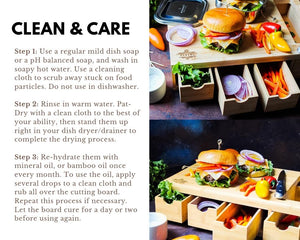 Ecozoi - eco-friendly, 100% Bamboo cutting board with four organizing drawers & two metal graters, 15.75” x 10” x 3.75” area