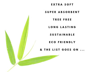 Ecozoi - Eco-friendly, 4-pack reusable 100% Organic bamboo kitchen paper rolls, rolled & stacked, tree-free, 11” x 11” size